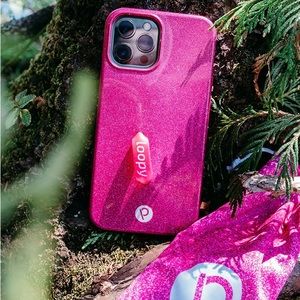 Loopy iPhone 12 Pro Max Sparkle Hot Pink Righty case